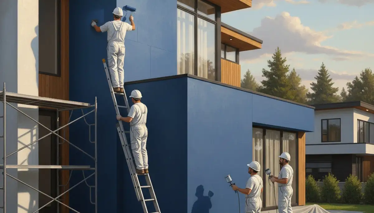 Savannah, GA house painters applying durable exterior coating on a coastal home