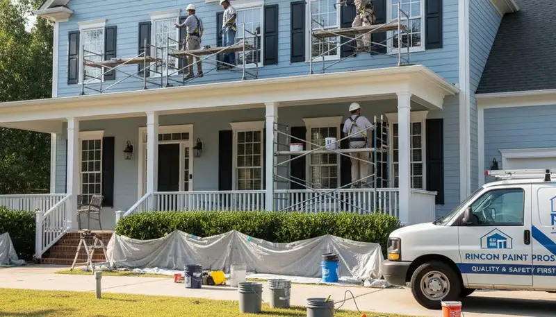 Painter in Savannah, GA applying fresh interior paint on a residential wall